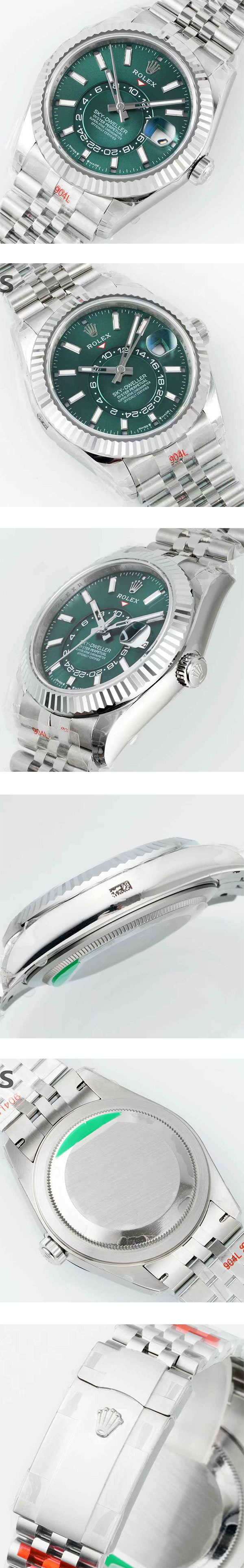 【9002搭載 グリーン】TW製ロレックスコピー M336934-0002 スカイドゥエラー 42mm 売上トップ品